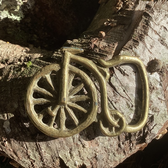 Vintage Brass Old School Bicycle Belt Buckle main image 5